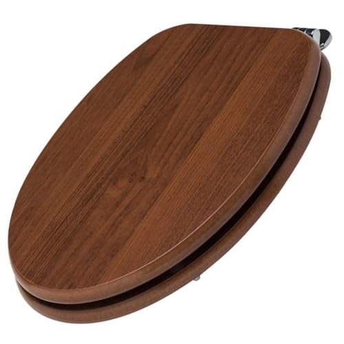 Schläfer 4637173 | Weser- WC-Sitz Walnuss Dunkel Holz-Mdf, WC-Sitzauflage, Toilettendeckel, Universal Toilettensitz in Universaler O Form, Klodeckel, Metal Verchromte Scharniere, Ovale Klobrille Schläfer 4637173 | Weser- WC-Sitz Walnuss Dunkel Holz-Mdf, WC-Sitzauflage, Toilettendeckel, Universal Toilettensitz in Universaler O Form, Klodeckel, Metal Verchromte Scharniere, Ovale Klobrille von Schläfer