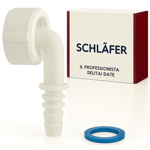 Schläfer 655813 | Winkelstück 1 Zoll mit 90 Grad Kurve für Kondensatablauf für Einbau-Siphon, kompatibel mit Ablaufgarnitur, Klimaanlagen, Luftentfeuchter, Schlauchhalter Ø 8-17 m von Schläfer