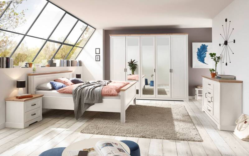 Schlafzimmer JASMIN 5-teilig mit 5-trg. Schrank Pinie weiß Nachbildung Schlafzimmer JASMIN 5-teilig mit 5-trg. Schrank Pinie weiß Nachbildung von SchlafKONTOR