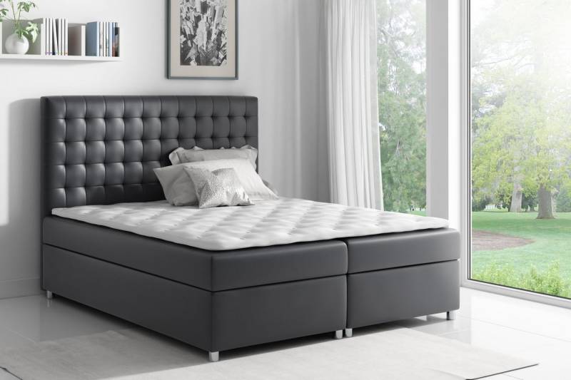 Schlaffabrik Boxspringbett ASTI (Madryt 9100), inkl. Matratze, Topper, LED, Stauraum von Schlaffabrik