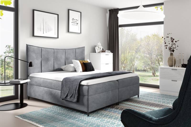 Schlaffabrik Boxspringbett BERGAMO (Fresh 33), inkl. Matratze, Topper, Stauraum von Schlaffabrik