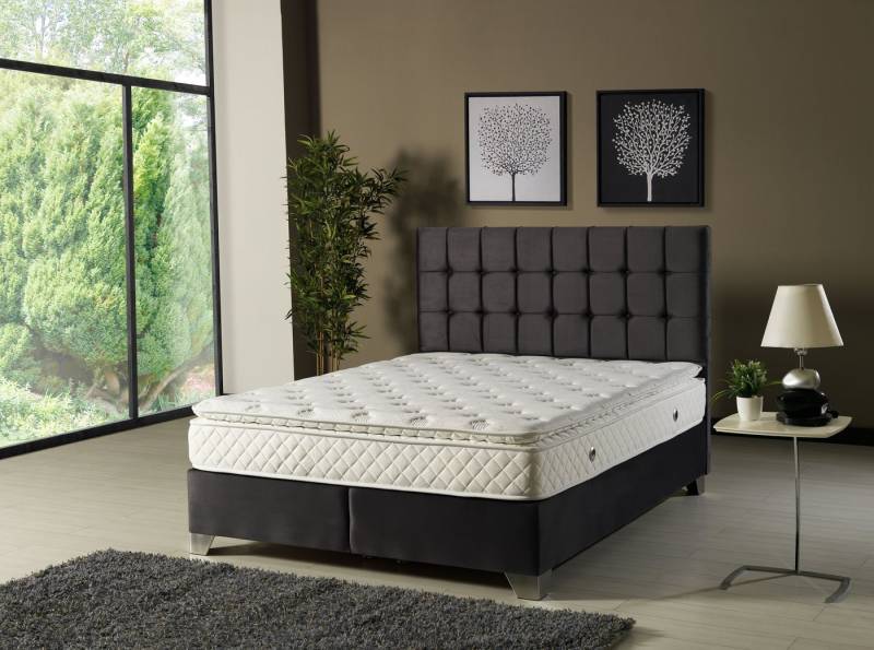 Schlaffabrik Boxspringbett CENOVA (mit integriertem Topper), inkl. Matratze, Topper, Stauraum von Schlaffabrik