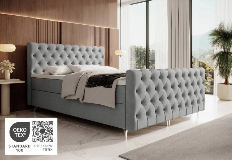 Schlaffabrik Boxspringbett CHESTER PLUS (Monolith 97), inkl. Matratze, inkl. Stauraum im Bettkasten, optional mit Topper von Schlaffabrik