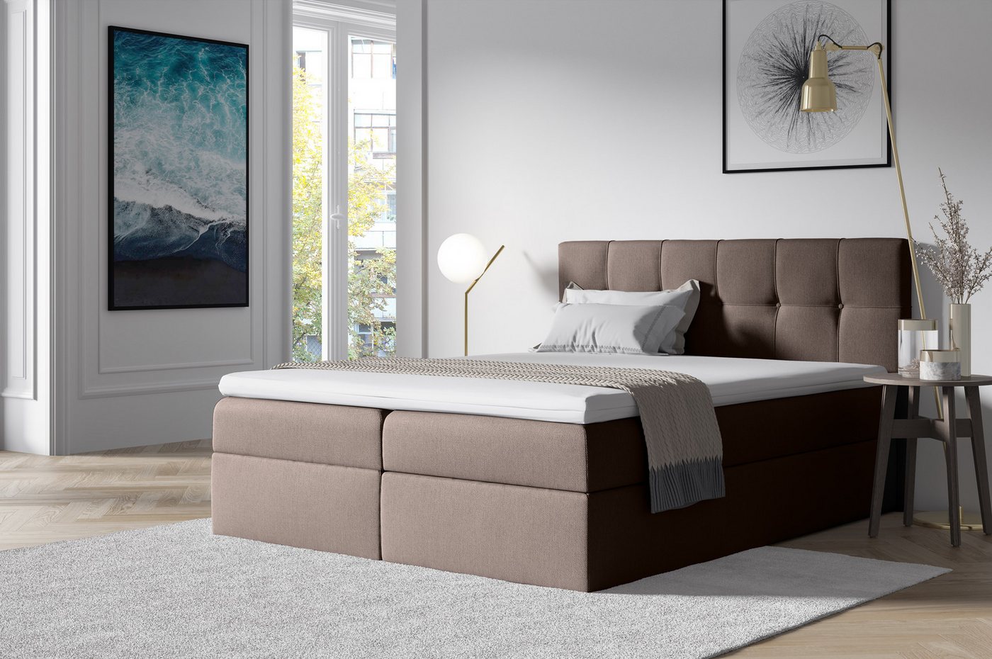Schlaffabrik Boxspringbett EMPORIO (Soro 28), inkl. Matratze, Topper, Stauraum von Schlaffabrik