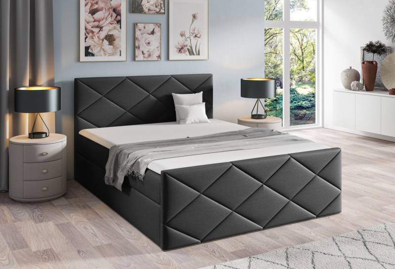 Schlaffabrik Boxspringbett HERKULES (Inari 100), inkl. Matratze, Topper, Stauraum von Schlaffabrik