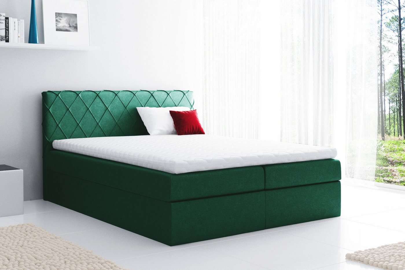 Schlaffabrik Boxspringbett PAROS (Riviera 38), inkl. Matratze, Topper, Stauraum von Schlaffabrik