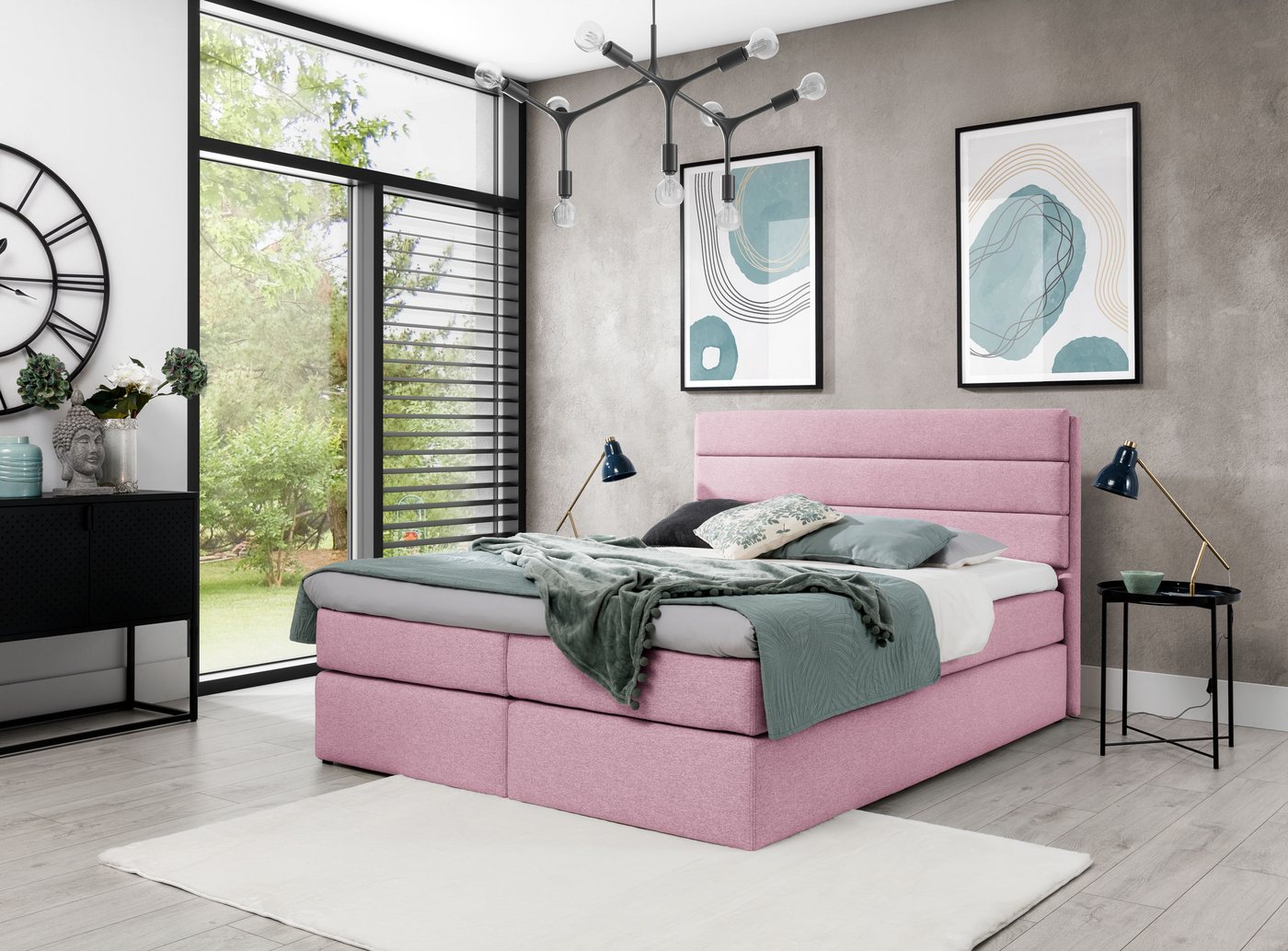 Schlaffabrik Boxspringbett RIVIERA (Raquel 1), inkl. Matratze, Topper, Stauraum von Schlaffabrik