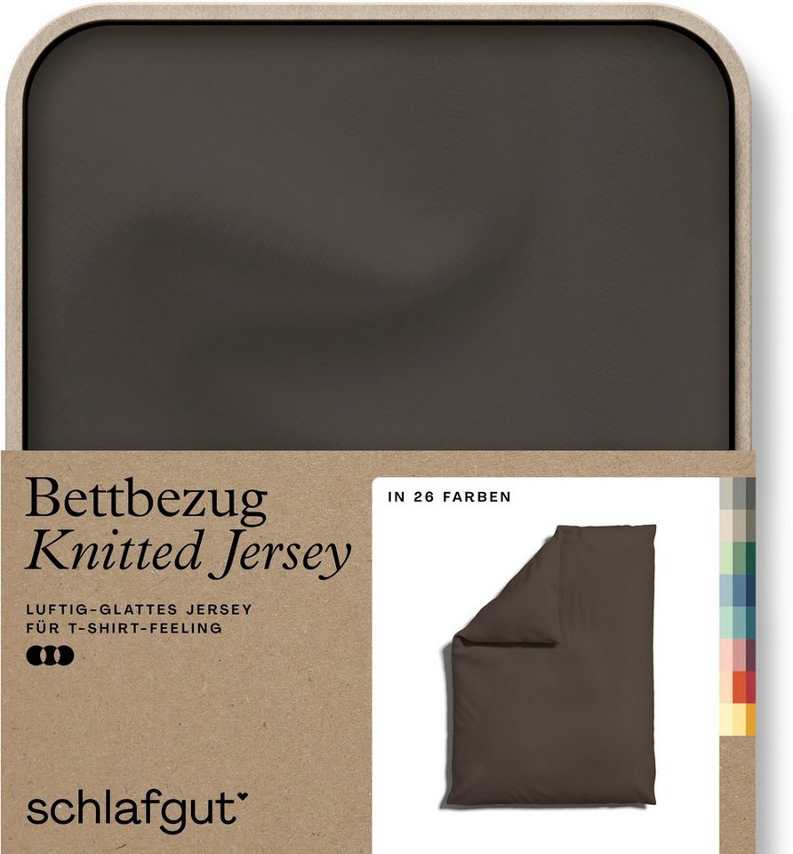 Bettbezug Knitted Jersey uni, aus Bio-Baumwolle mit Elasthan, Reißverschluss, Schlafgut (1 St), bügelfrei, Mix & Match Bettwäsche: passender Kissenbezug erhältlich von Schlafgut