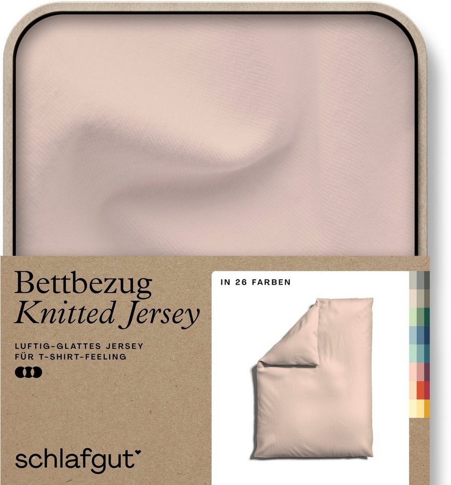 Bettbezug Knitted Jersey uni, aus Bio-Baumwolle mit Elasthan, Reißverschluss, Schlafgut (1 St), bügelfrei, Mix & Match Bettwäsche: passender Kissenbezug erhältlich von Schlafgut