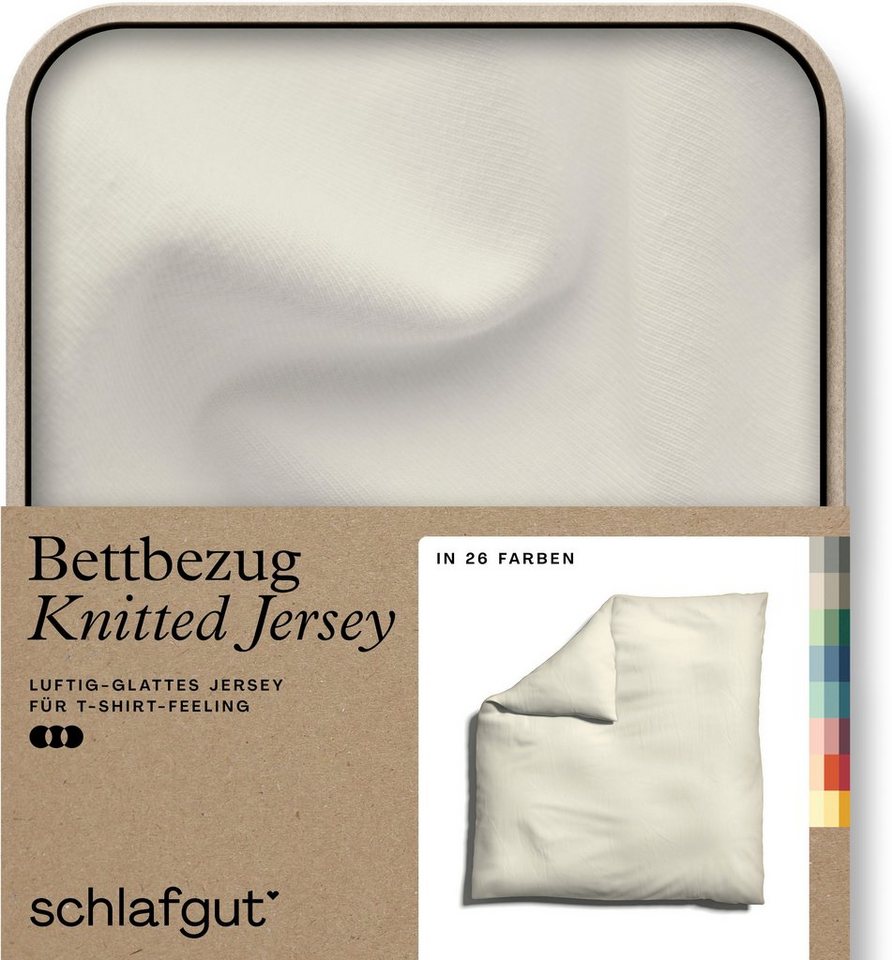 Bettbezug Knitted Jersey uni, aus Bio-Baumwolle mit Elasthan, Reißverschluss, Schlafgut (1 St), bügelfrei, Mix & Match Bettwäsche: passender Kissenbezug erhältlich von Schlafgut