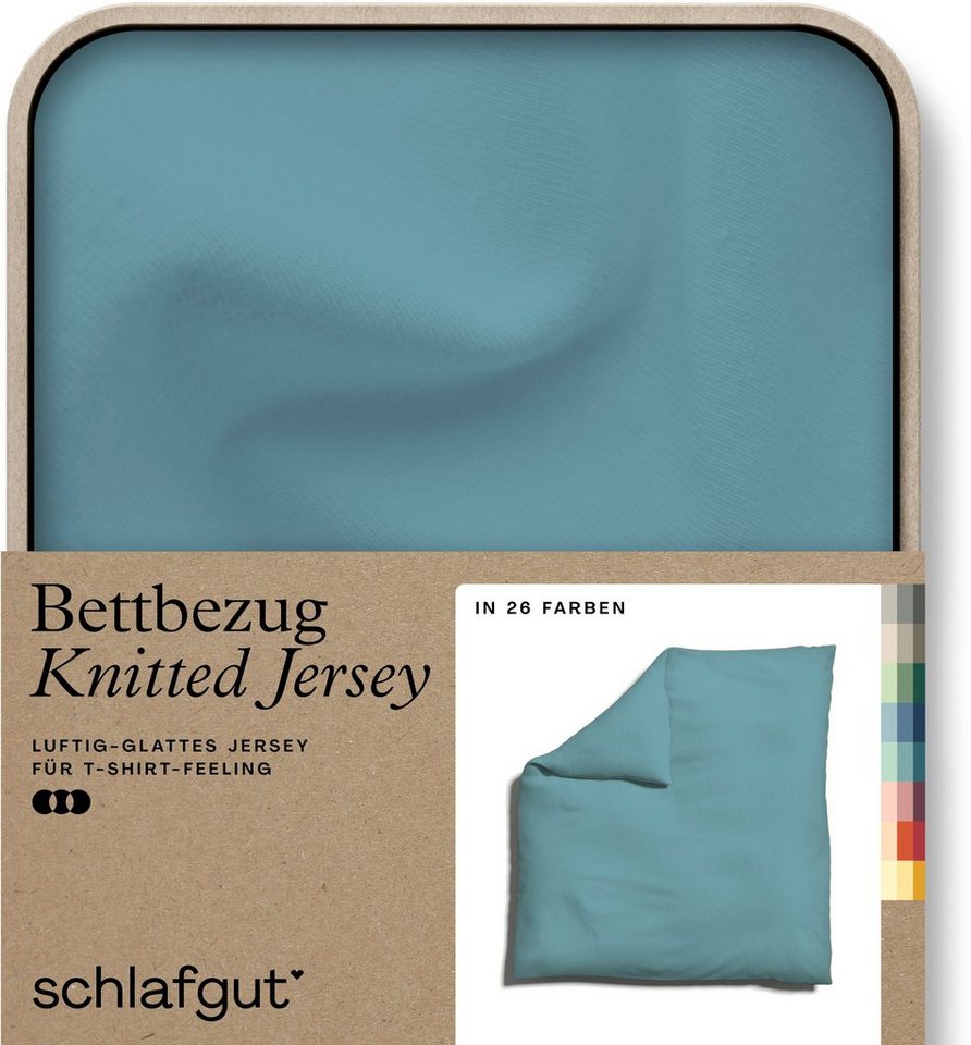 Bettbezug Knitted Jersey uni, aus Bio-Baumwolle mit Elasthan, Reißverschluss, Schlafgut (1 St), bügelfrei, Mix & Match Bettwäsche: passender Kissenbezug erhältlich von Schlafgut