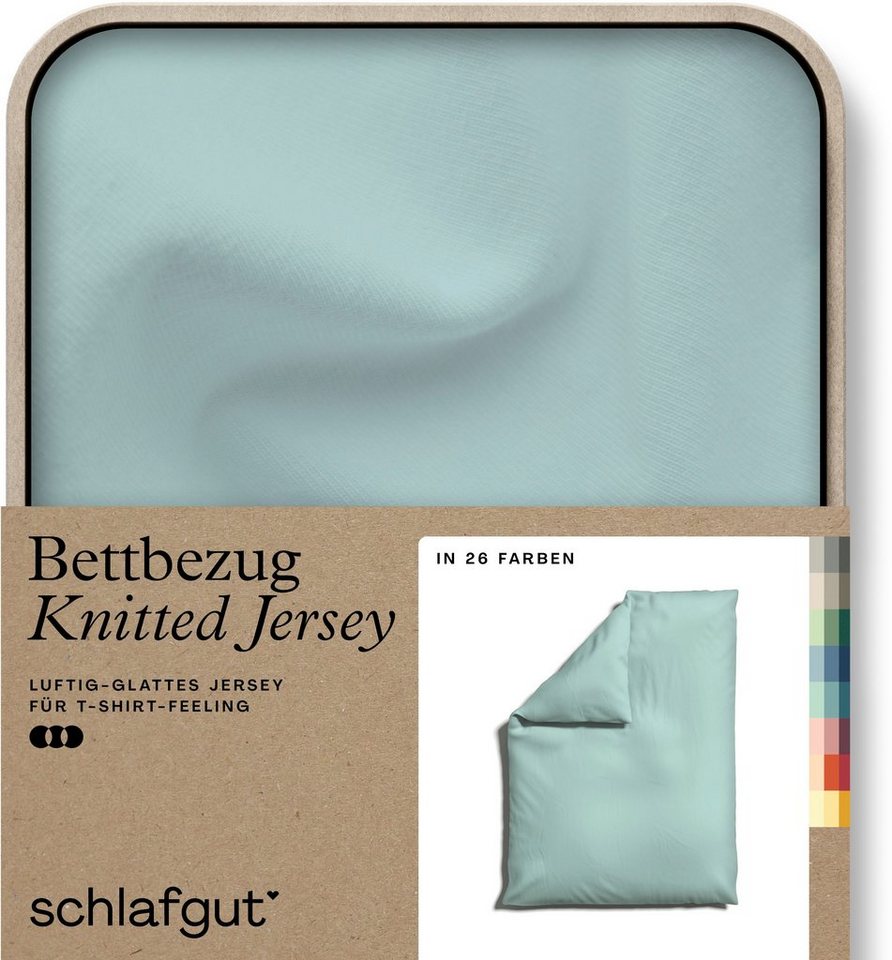 Bettbezug Knitted Jersey uni, aus Bio-Baumwolle mit Elasthan, Reißverschluss, Schlafgut (1 St), bügelfrei, Mix & Match Bettwäsche: passender Kissenbezug erhältlich von Schlafgut