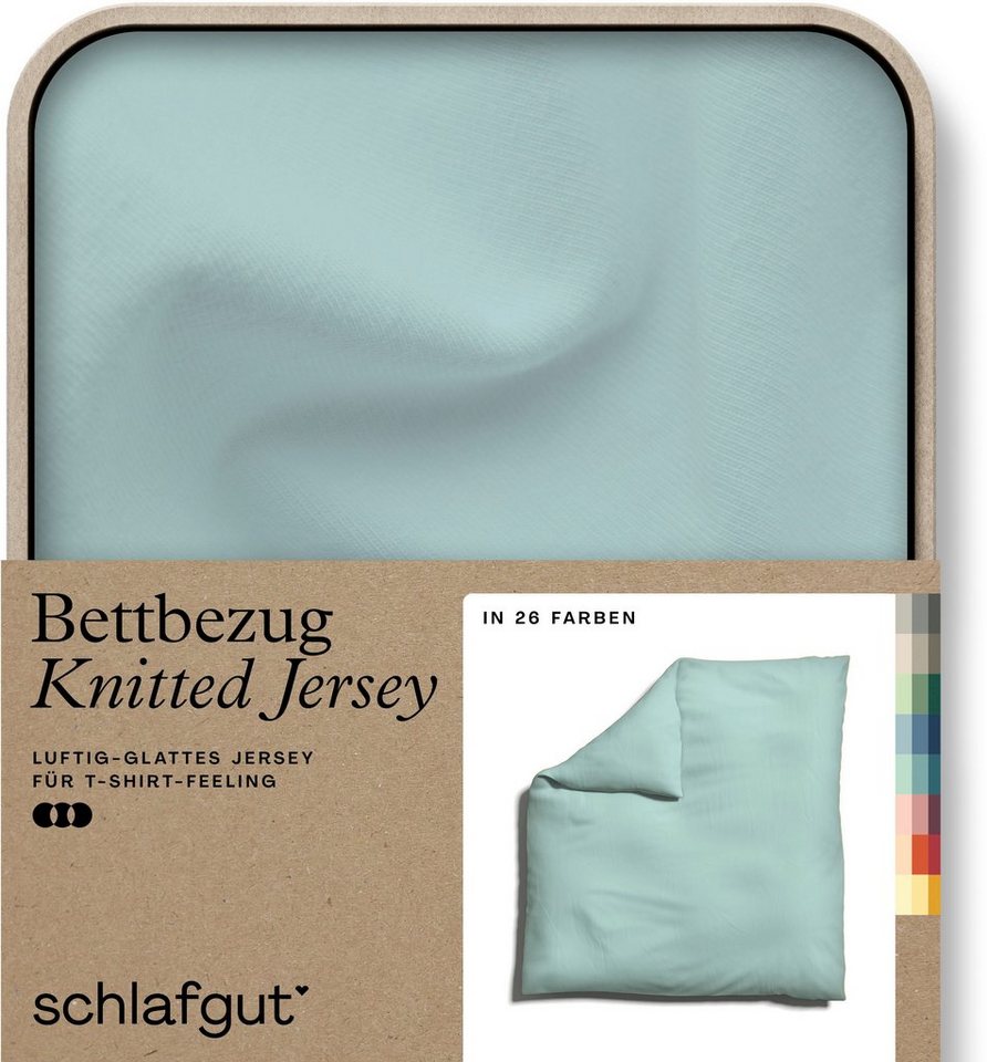 Bettbezug Knitted Jersey uni, aus Bio-Baumwolle mit Elasthan, Reißverschluss, Schlafgut (1 St), bügelfrei, Mix & Match Bettwäsche: passender Kissenbezug erhältlich von Schlafgut