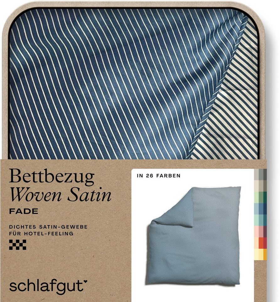 Bettbezug Woven Satin Fade mit feinen Streifen, Schlafgut (1 St), mit Farbverlauf, Mix & Match: passender Kissenbezug erhältlich von Schlafgut