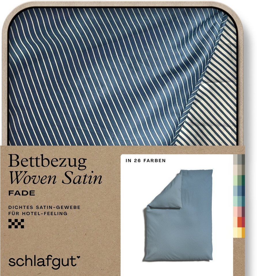 Bettbezug Woven Satin Fade mit feinen Streifen, Schlafgut (1 St), mit Farbverlauf, Mix & Match: passender Kissenbezug erhältlich von Schlafgut