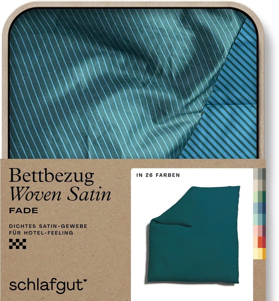 Bettbezug Woven Satin Fade mit feinen Streifen, Schlafgut (1 St), mit Farbverlauf, Mix & Match: passender Kissenbezug erhältlich von Schlafgut