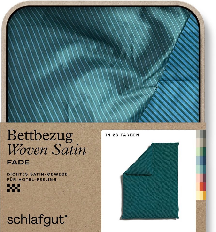 Bettbezug Woven Satin Fade mit feinen Streifen, Schlafgut (1 St), mit Farbverlauf, Mix & Match: passender Kissenbezug erhältlich von Schlafgut