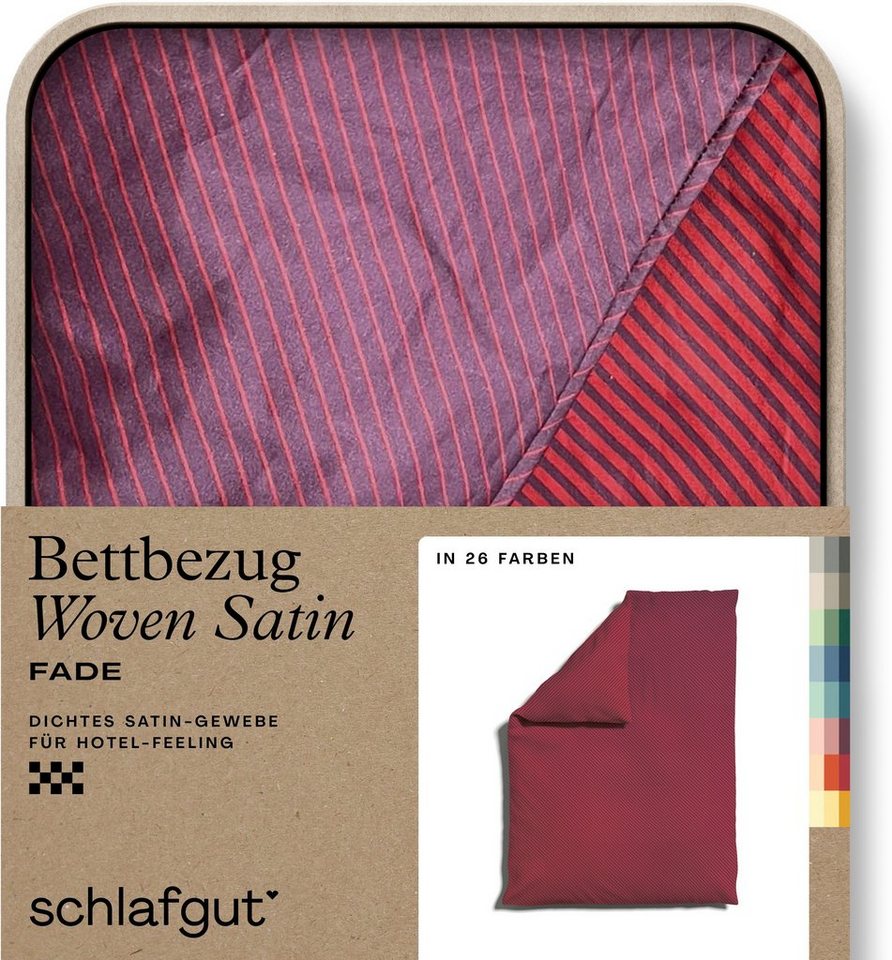 Bettbezug Woven Satin Fade mit feinen Streifen, Schlafgut (1 St), mit Farbverlauf, Mix & Match: passender Kissenbezug erhältlich von Schlafgut