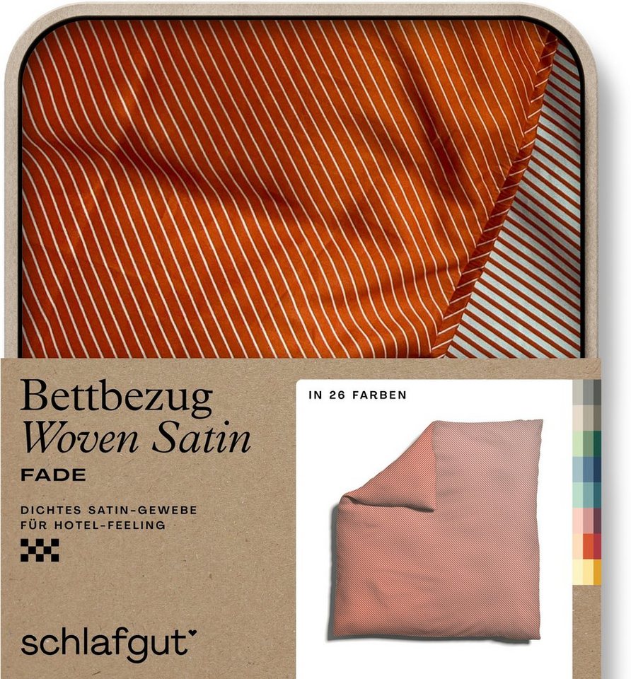 Bettbezug Woven Satin Fade mit feinen Streifen, Schlafgut (1 St), mit Farbverlauf, Mix & Match: passender Kissenbezug erhältlich von Schlafgut