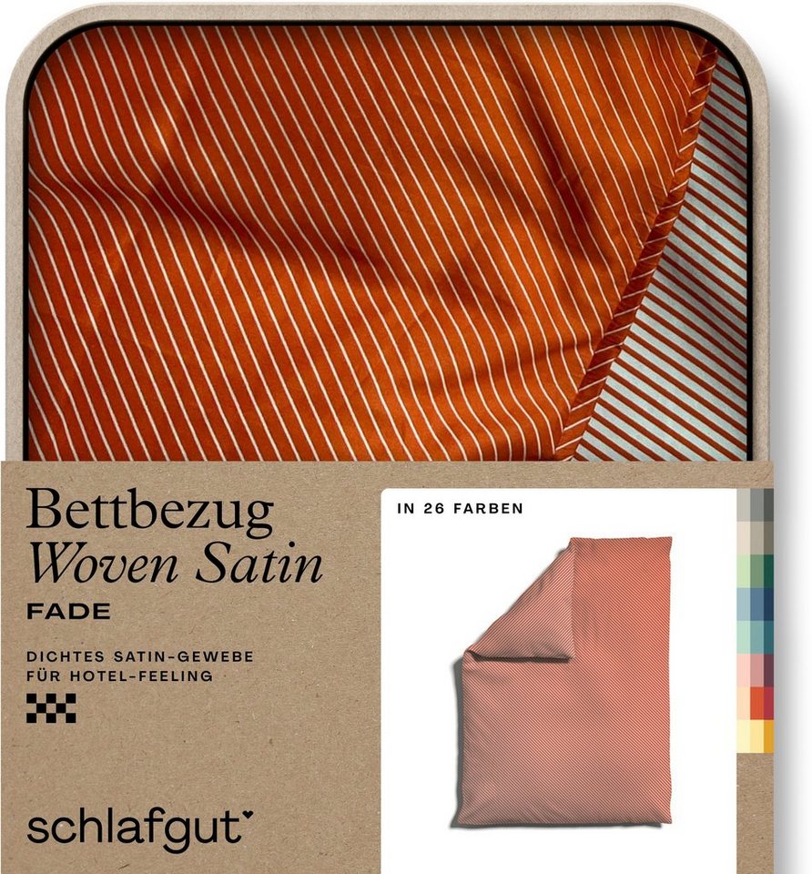 Bettbezug Woven Satin Fade mit feinen Streifen, Schlafgut (1 St), mit Farbverlauf, Mix & Match: passender Kissenbezug erhältlich von Schlafgut