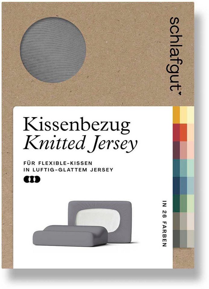 Schlafgut Kissenbezug Pure flexibler Kissenbezug für Nackenstützkissen, (1 Stück), Bio-Baumwolle mit Elasthan, mit Gummizug, bügelfrei von Schlafgut