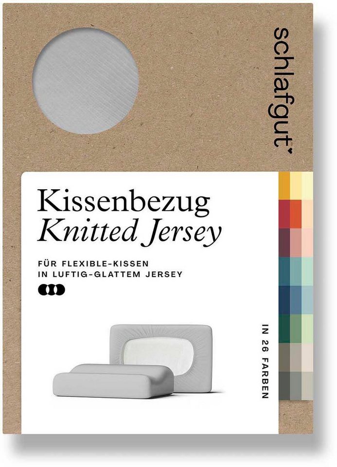 Schlafgut Kissenbezug Pure flexibler Kissenbezug für Nackenstützkissen, (1 Stück), Bio-Baumwolle mit Elasthan, mit Gummizug, bügelfrei von Schlafgut
