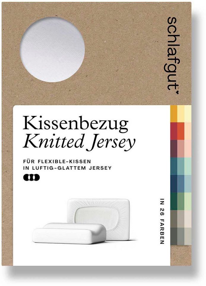 Schlafgut Kissenbezug Pure flexibler Kissenbezug für Nackenstützkissen, (1 Stück), Bio-Baumwolle mit Elasthan, mit Gummizug, bügelfrei von Schlafgut