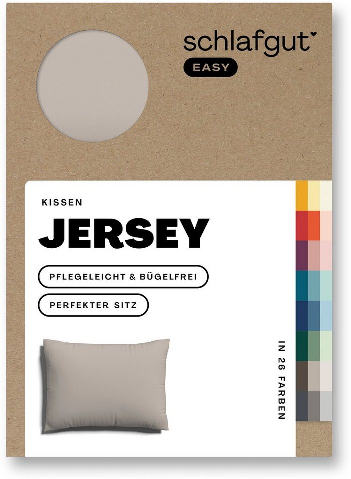 Kissenbezug EASY Jersey, Schlafgut (1 Stück), Kissenhülle mit Reißverschluss, weich und saugfähig, Kissenbezug von Schlafgut