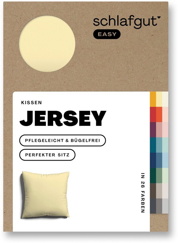 Kissenbezug EASY Jersey, Schlafgut (1 Stück), Kissenhülle mit Reißverschluss, weich und saugfähig, Kissenbezug von Schlafgut