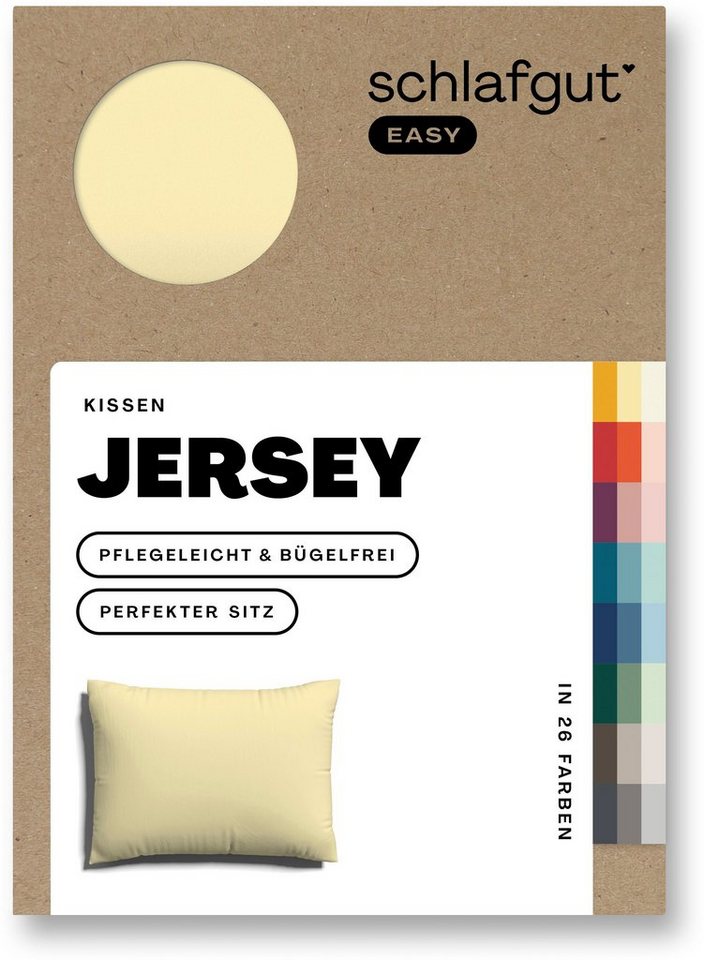 Kissenbezug EASY Jersey, Schlafgut (1 Stück), Kissenhülle mit Reißverschluss, weich und saugfähig, Kissenbezug von Schlafgut