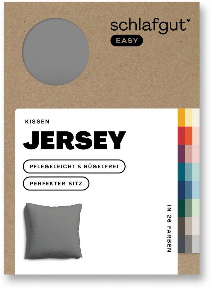 Kissenbezug EASY Jersey, Schlafgut (1 Stück), Kissenhülle mit Reißverschluss, weich und saugfähig, Kissenbezug von Schlafgut