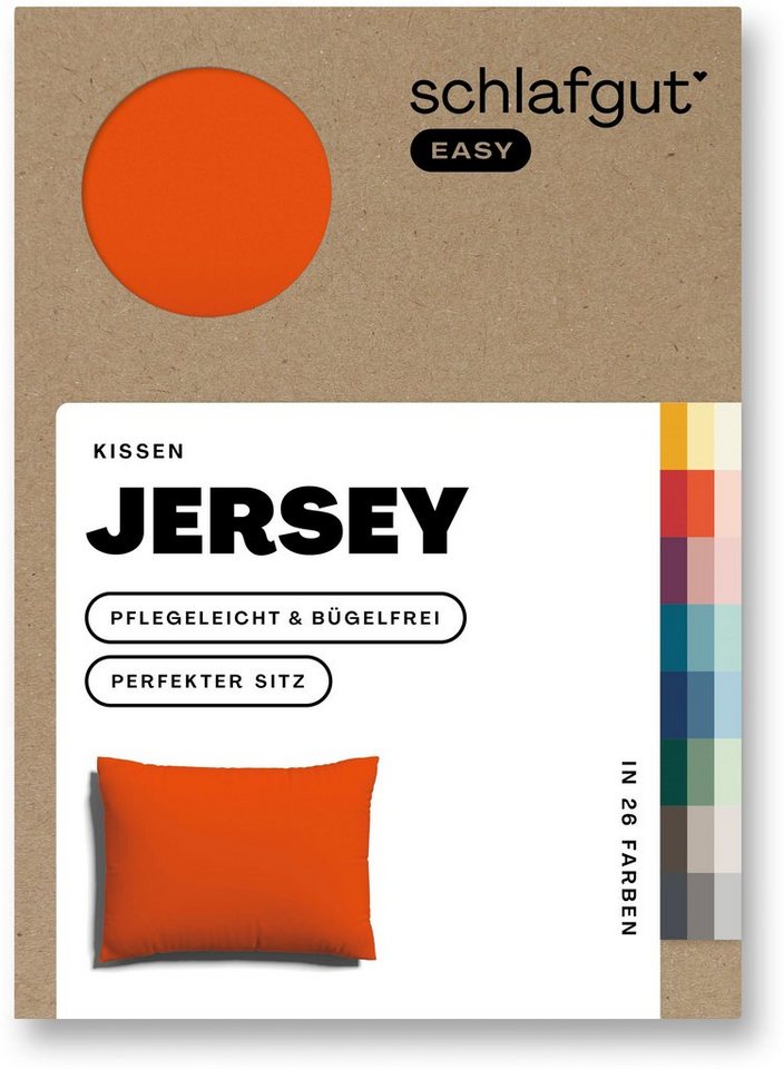 Kissenbezug EASY Jersey, Schlafgut (1 Stück), Kissenhülle mit Reißverschluss, weich und saugfähig, Kissenbezug von Schlafgut