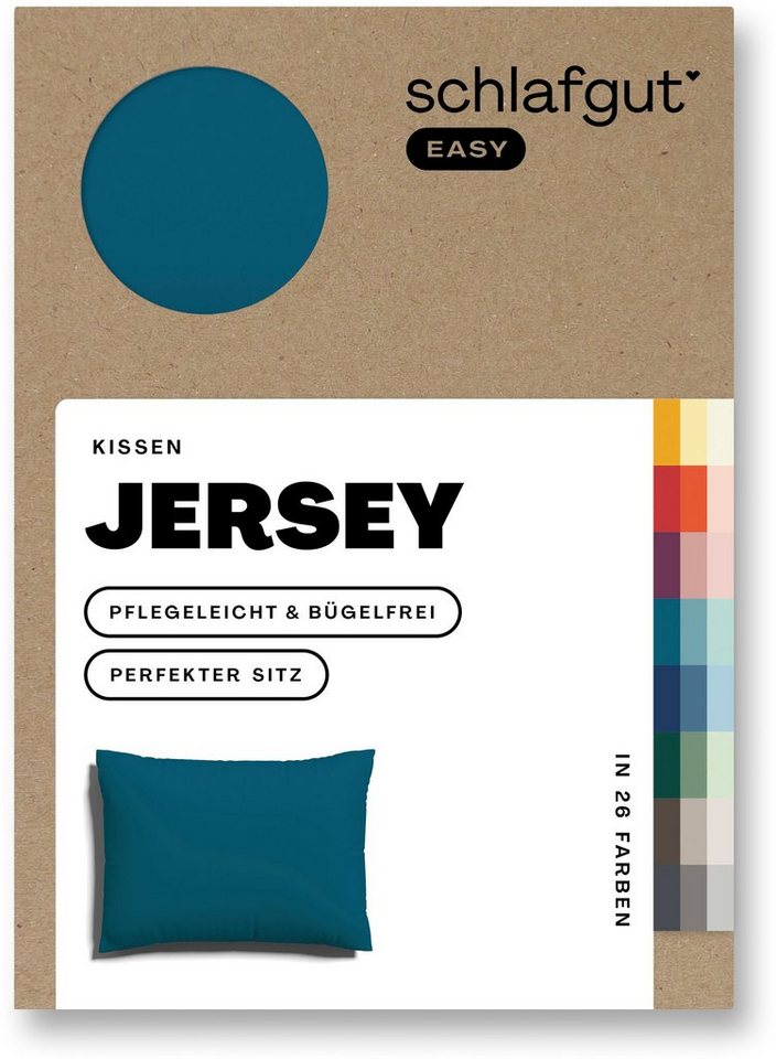 Kissenbezug EASY Jersey, Schlafgut (1 Stück), Kissenhülle mit Reißverschluss, weich und saugfähig, Kissenbezug von Schlafgut