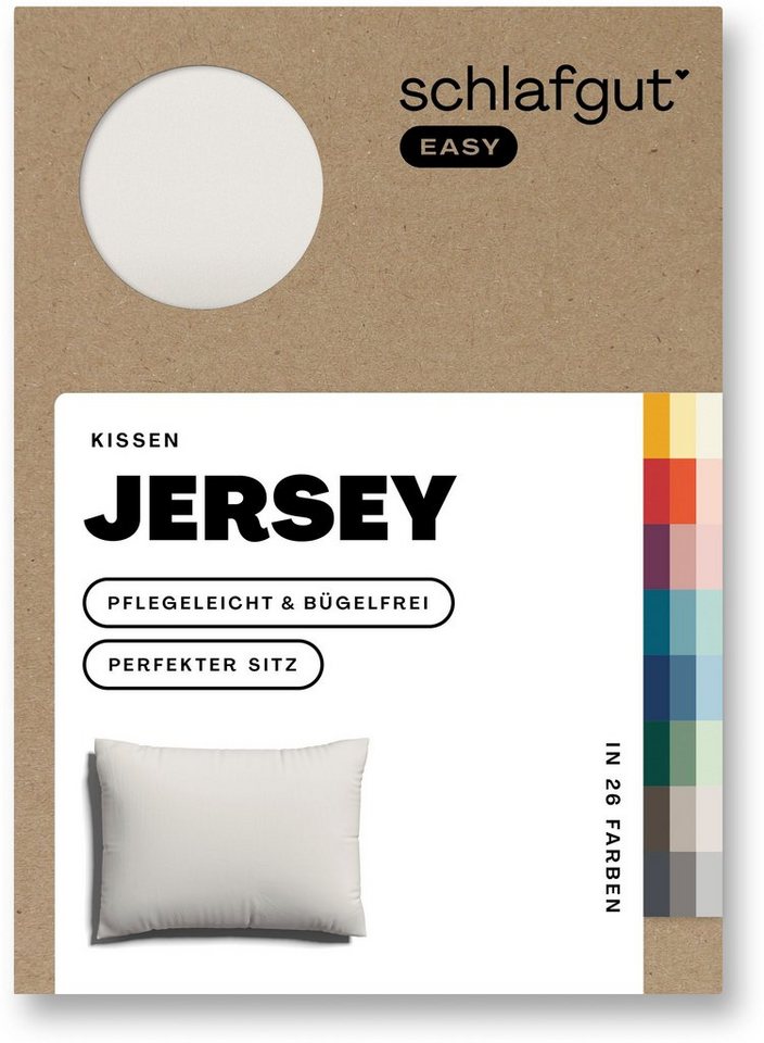 Kissenbezug EASY Jersey, Schlafgut (1 Stück), Kissenhülle mit Reißverschluss, weich und saugfähig, Kissenbezug von Schlafgut