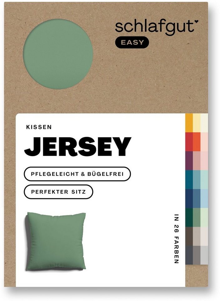 Kissenbezug EASY Jersey, Schlafgut (1 Stück), Kissenhülle mit Reißverschluss, weich und saugfähig, Kissenbezug von Schlafgut