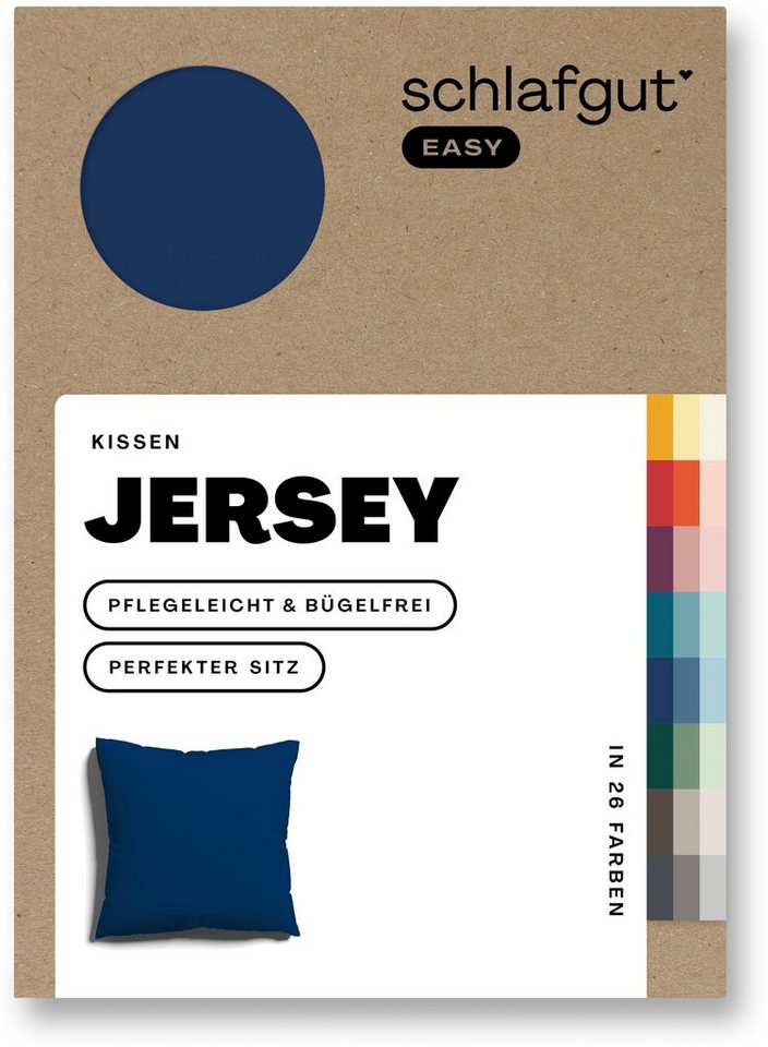 Kissenbezug EASY Jersey, Schlafgut (1 Stück), Kissenhülle mit Reißverschluss, weich und saugfähig, Kissenbezug von Schlafgut