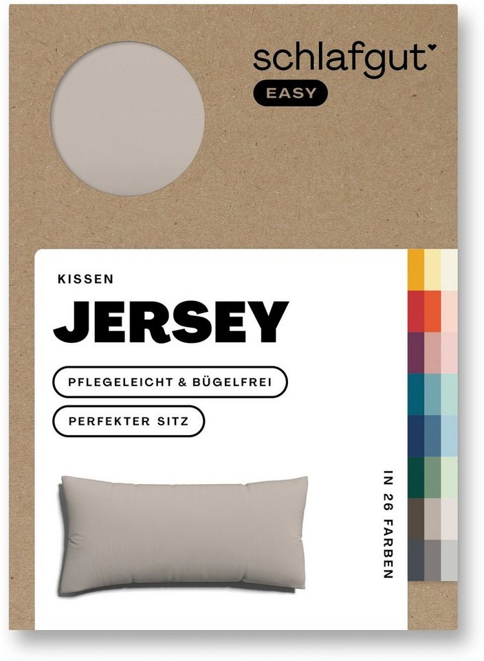 Kissenbezug EASY Jersey, Schlafgut (1 Stück), Kissenhülle mit Reißverschluss, weich und saugfähig, Kissenbezug von Schlafgut