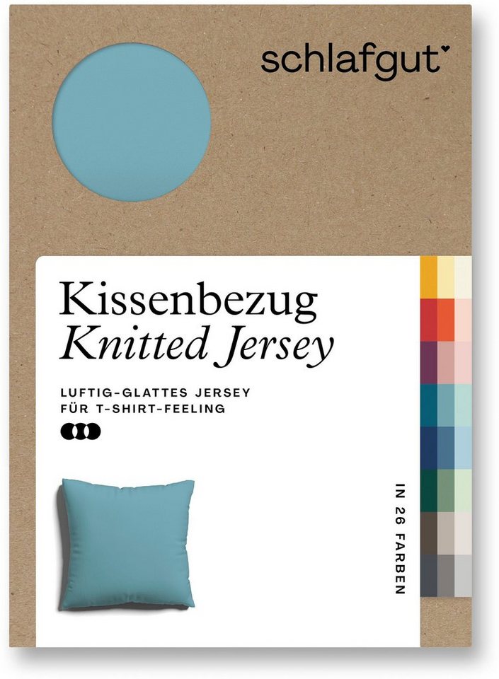 Kissenbezug Knitted Jersey aus Bio-Baumwolle mit Elasthan, Schlafgut (1 Stück), besonders fein gestrickt, Kissenhülle mit farbigem Reißverschluss von Schlafgut