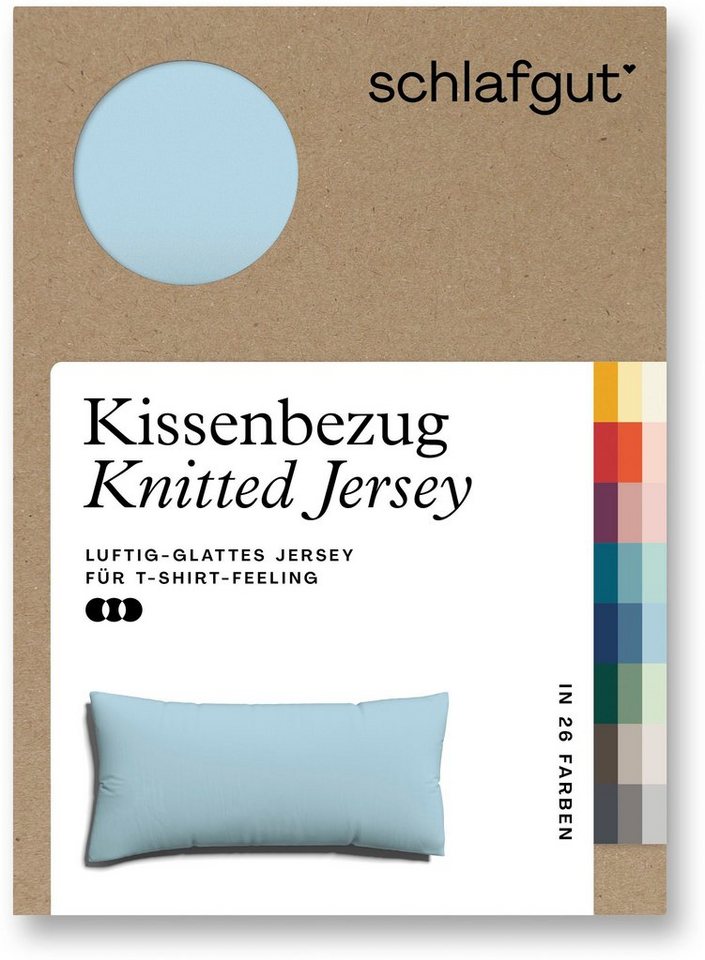 Kissenbezug Knitted Jersey aus Bio-Baumwolle mit Elasthan, bügelfrei, Schlafgut (1 Stück), besonders fein gestrickt, Kissenhülle mit farbigem Reißverschluss von Schlafgut