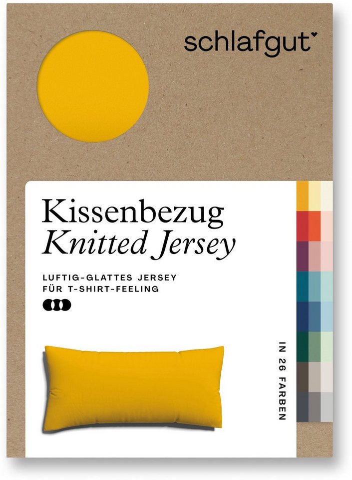 Kissenbezug Knitted Jersey aus Bio-Baumwolle mit Elasthan, bügelfrei, Schlafgut (1 Stück), besonders fein gestrickt, Kissenhülle mit farbigem Reißverschluss von Schlafgut