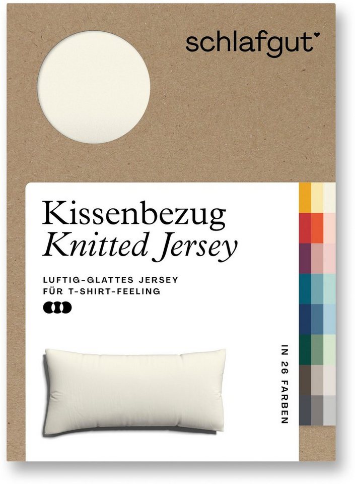 Kissenbezug Knitted Jersey aus Bio-Baumwolle mit Elasthan, bügelfrei, Schlafgut (1 Stück), besonders fein gestrickt, Kissenhülle mit farbigem Reißverschluss von Schlafgut