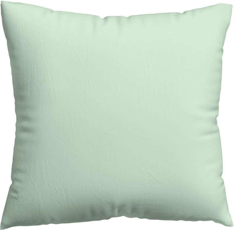 Schlafgut Kissenbezug Knitted Jersey aus Bio-Baumwolle mit Elasthan, bügelfrei, (1 Stück), besonders fein gestrickt, Kissenhülle mit farbigem Reißverschluss von Schlafgut