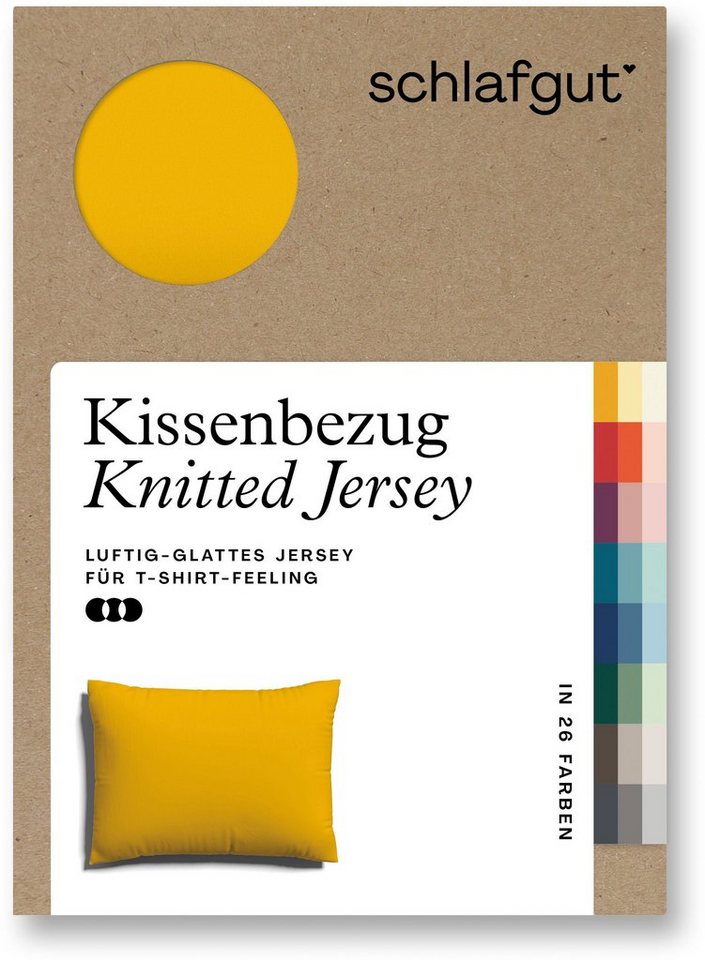 Kissenbezug Knitted Jersey aus Bio-Baumwolle mit Elasthan, bügelfrei, Schlafgut (1 Stück), besonders fein gestrickt, Kissenhülle mit farbigem Reißverschluss von Schlafgut