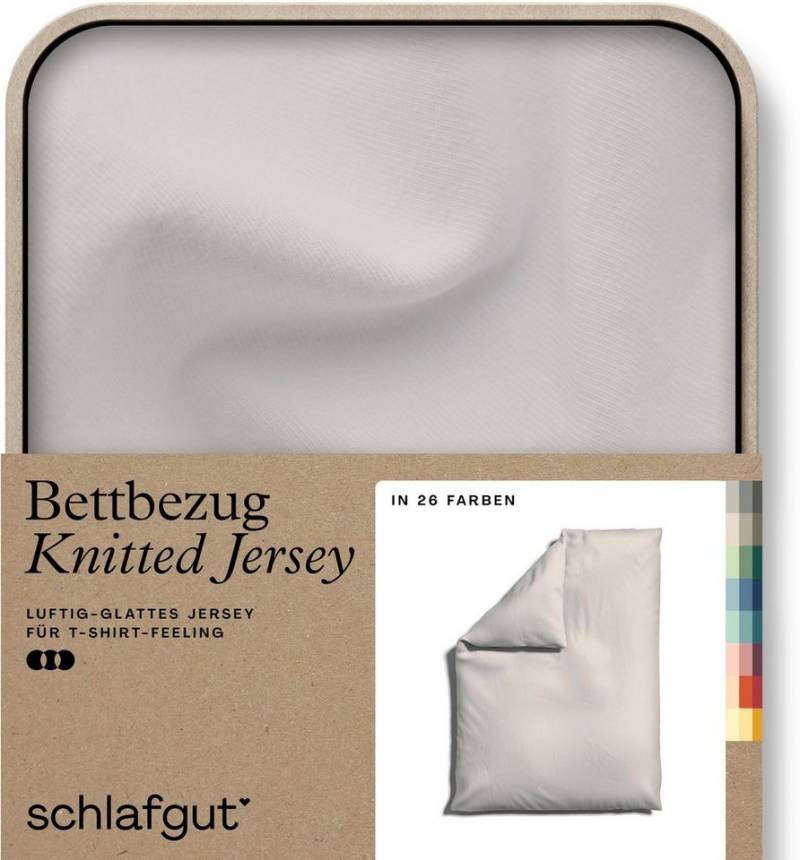 Schlafgut Bettbezug Knitted Jersey uni, aus Bio-Baumwolle mit Elasthan, Reißverschluss, (1 St), bügelfrei, Mix & Match Bettwäsche: passender Kissenbezug erhältlich von Schlafgut