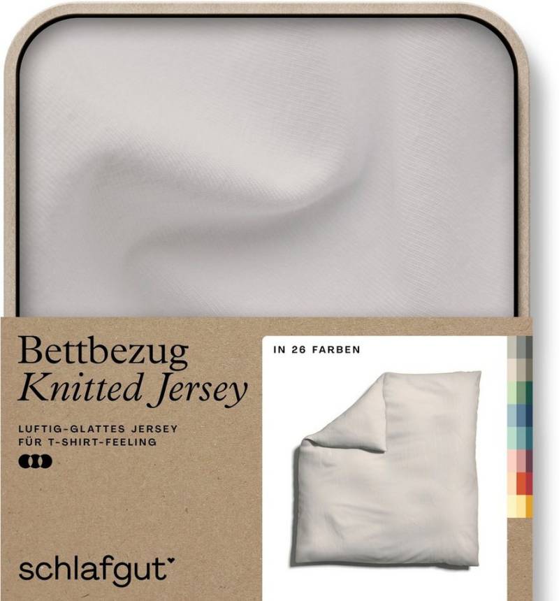 Schlafgut Bettbezug Knitted Jersey uni, aus Bio-Baumwolle mit Elasthan, Reißverschluss, (1 St), bügelfrei, Mix & Match Bettwäsche: passender Kissenbezug erhältlich von Schlafgut