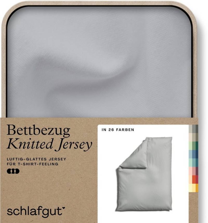 Schlafgut Bettbezug Knitted Jersey uni, aus Bio-Baumwolle mit Elasthan, Reißverschluss, (1 St), bügelfrei, Mix & Match Bettwäsche: passender Kissenbezug erhältlich von Schlafgut