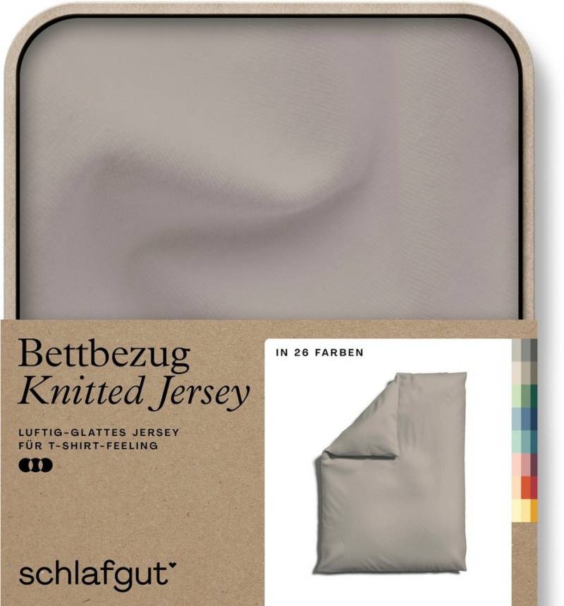 Schlafgut Bettbezug Knitted Jersey uni, aus Bio-Baumwolle mit Elasthan, Reißverschluss, (1 St), bügelfrei, Mix & Match Bettwäsche: passender Kissenbezug erhältlich von Schlafgut