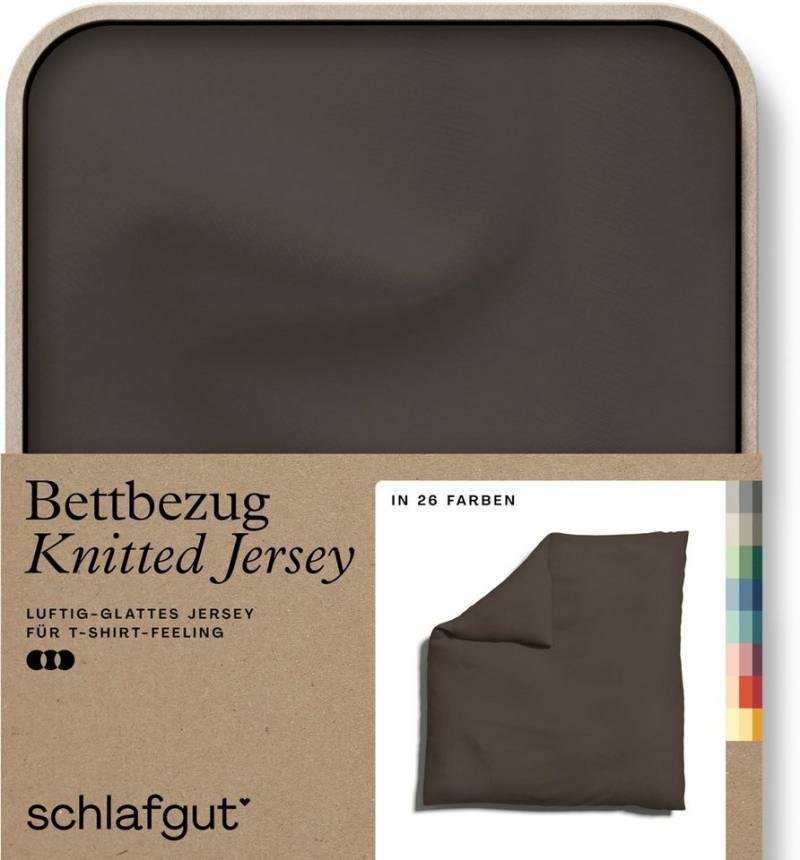Schlafgut Bettbezug Knitted Jersey uni, aus Bio-Baumwolle mit Elasthan, Reißverschluss, (1 St), bügelfrei, Mix & Match Bettwäsche: passender Kissenbezug erhältlich von Schlafgut