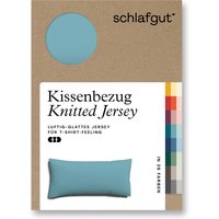 Schlafgut Kissenbezug "Knitted Jersey aus Bio-Baumwolle mit Elasthan, bügelfrei,", (1 St.), besonders fein gestrickt, Kissenhülle mit farbigem Reißverschluss von Schlafgut