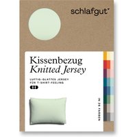 Schlafgut Kissenbezug "Knitted Jersey aus Bio-Baumwolle mit Elasthan, bügelfrei,", (1 St.), besonders fein gestrickt, Kissenhülle mit farbigem Reißverschluss von Schlafgut